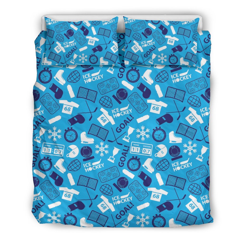 Hockey Print Pattern Duvet Cover Bedding Set-grizzshop