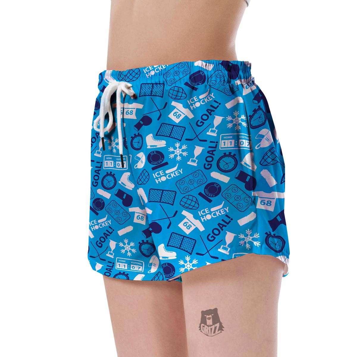 Hockey Print Pattern Women's Shorts-grizzshop