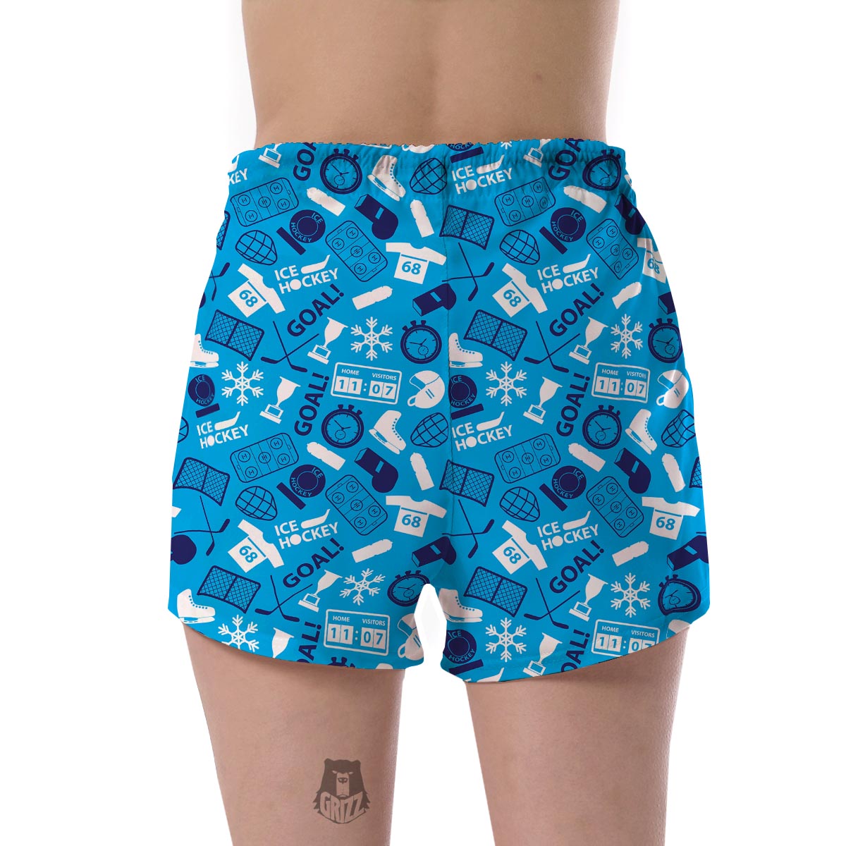 Hockey Print Pattern Women's Shorts-grizzshop
