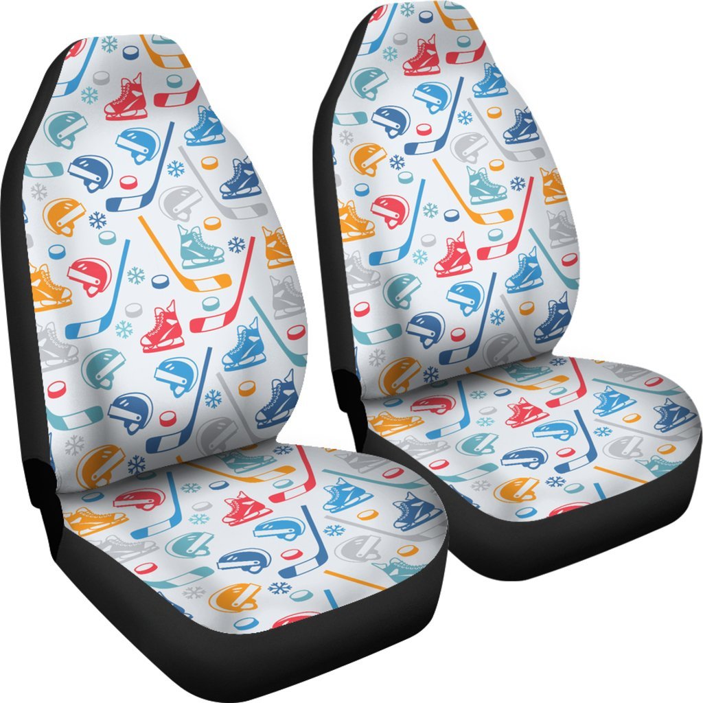 Hockey Pattern Print Universal Fit Car Seat Cover-grizzshop