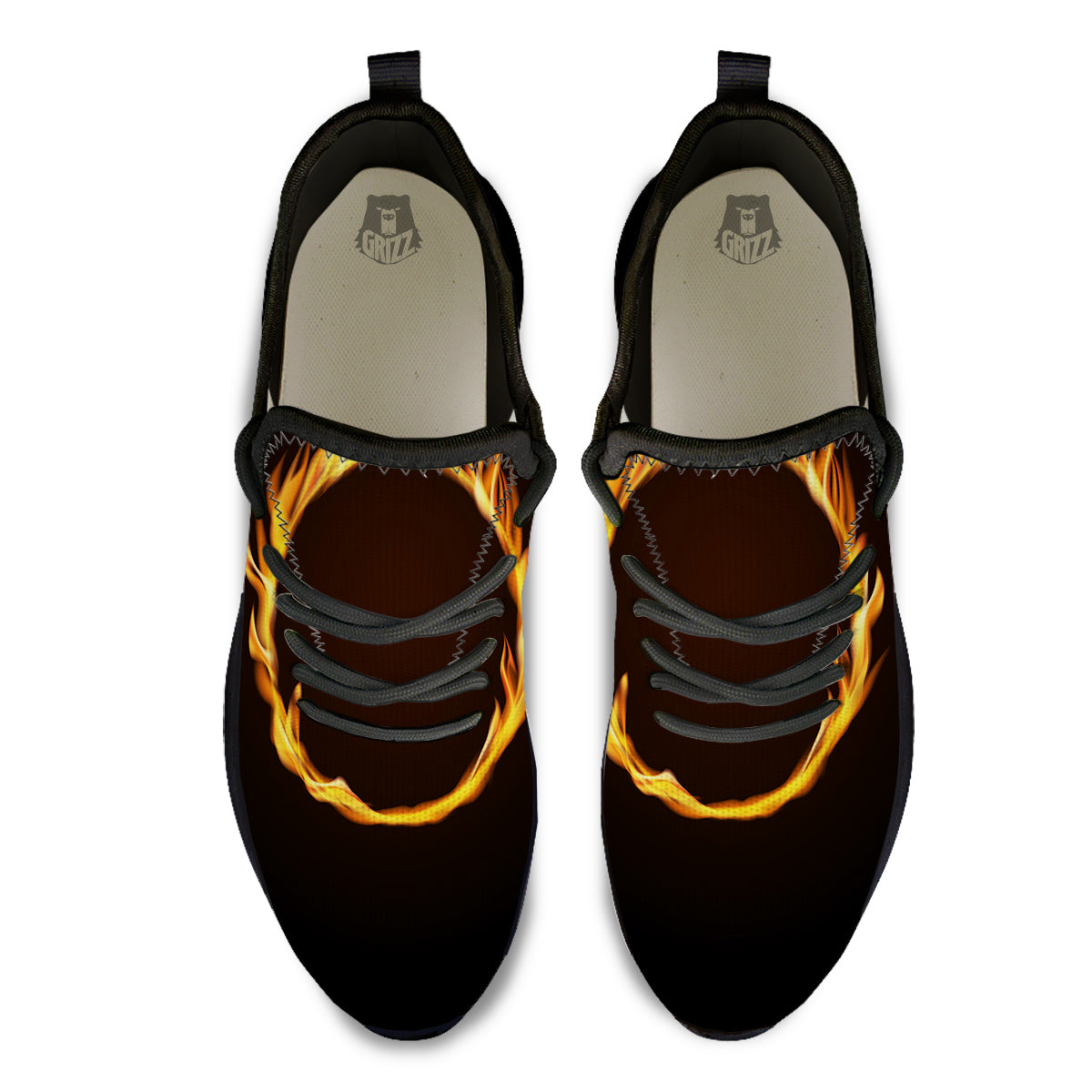 Hole Burning Print Black Athletic Shoes-grizzshop