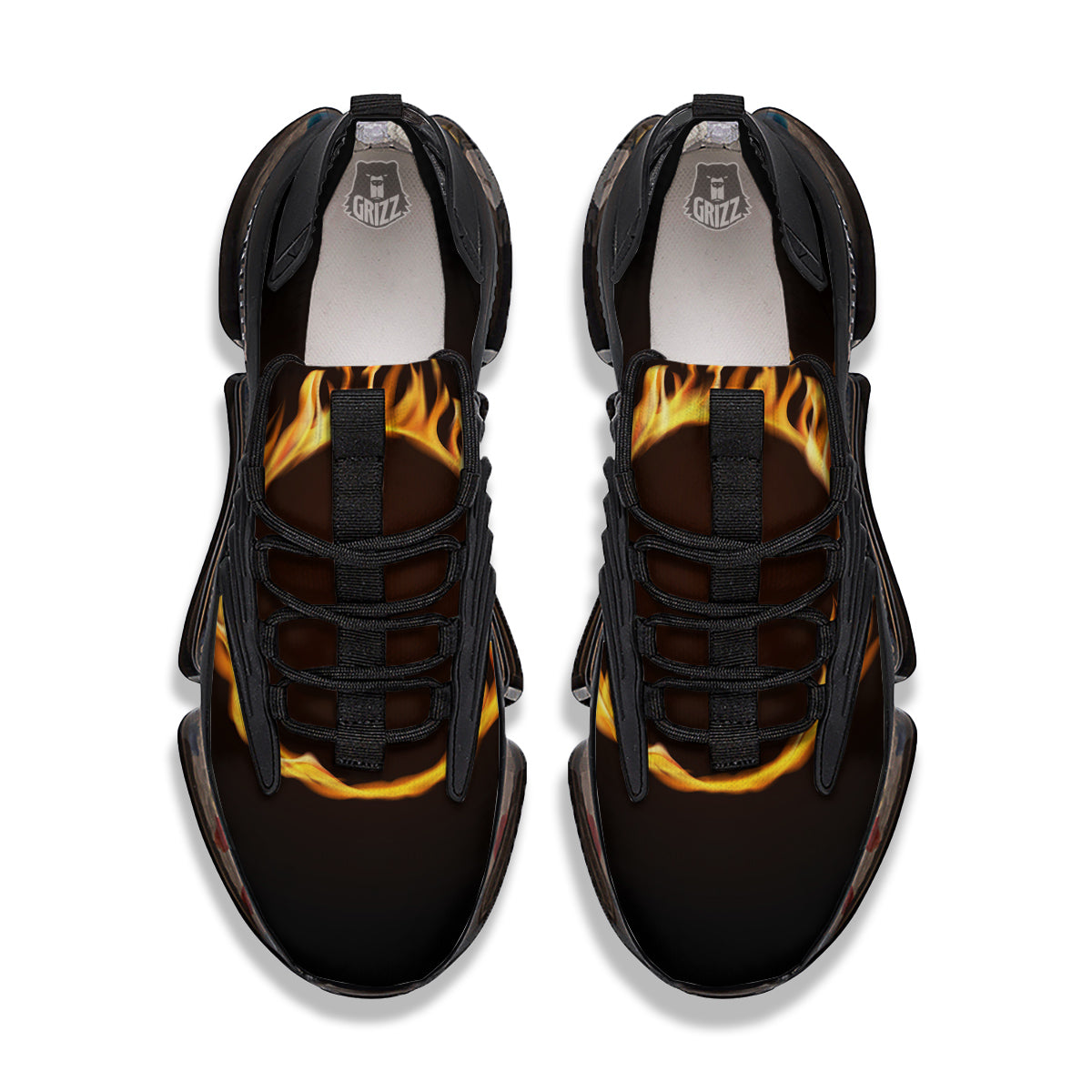 Hole Burning Print Black Gym Shoes-grizzshop