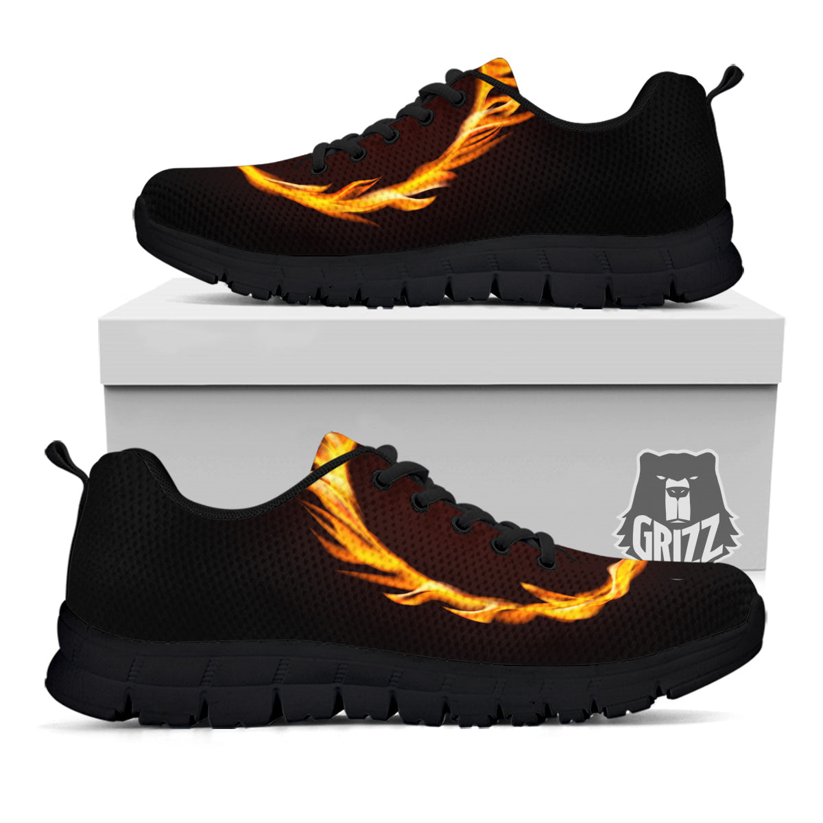 Hole Burning Print Black Sneaker-grizzshop