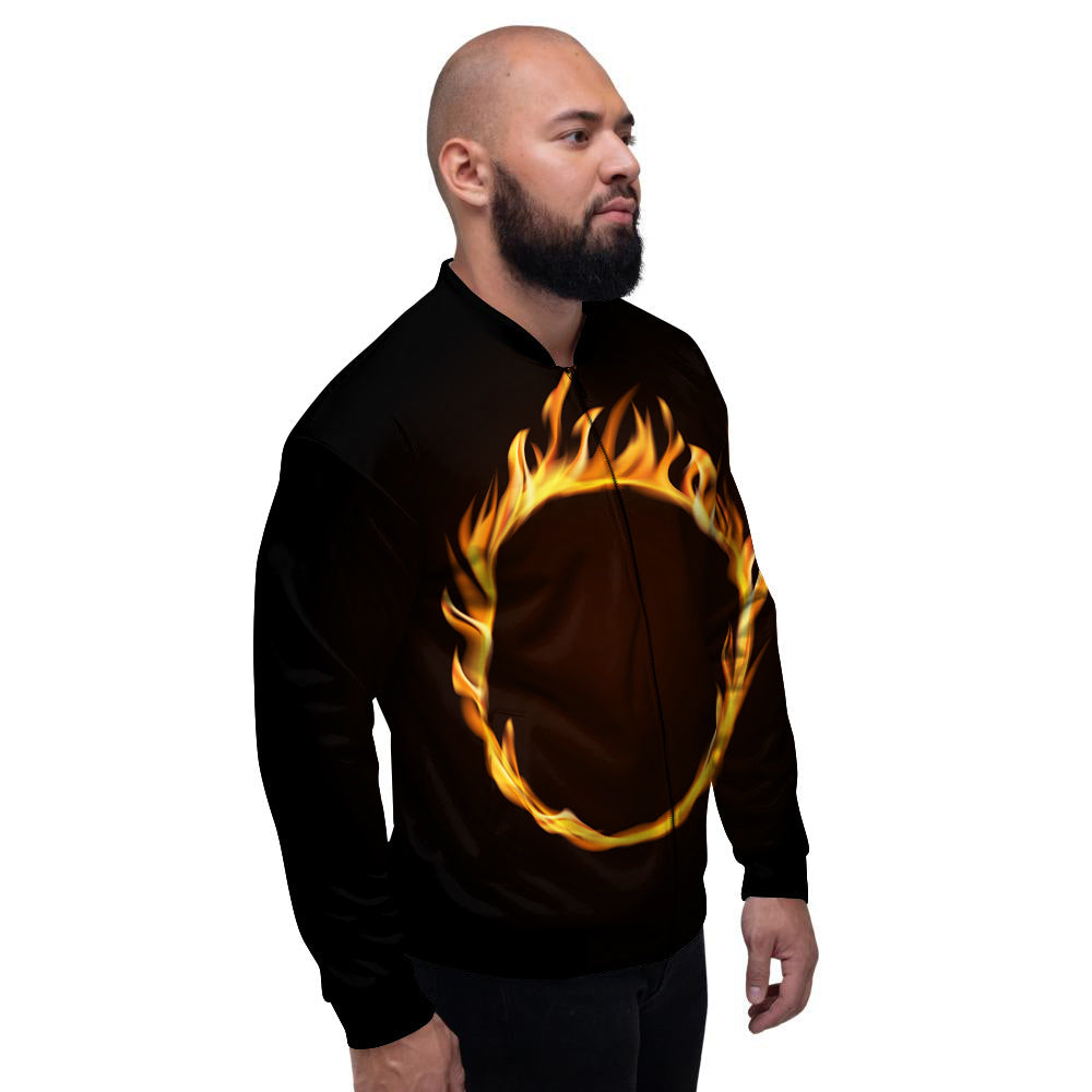Hole Burning Print Men's Bomber Jacket-grizzshop