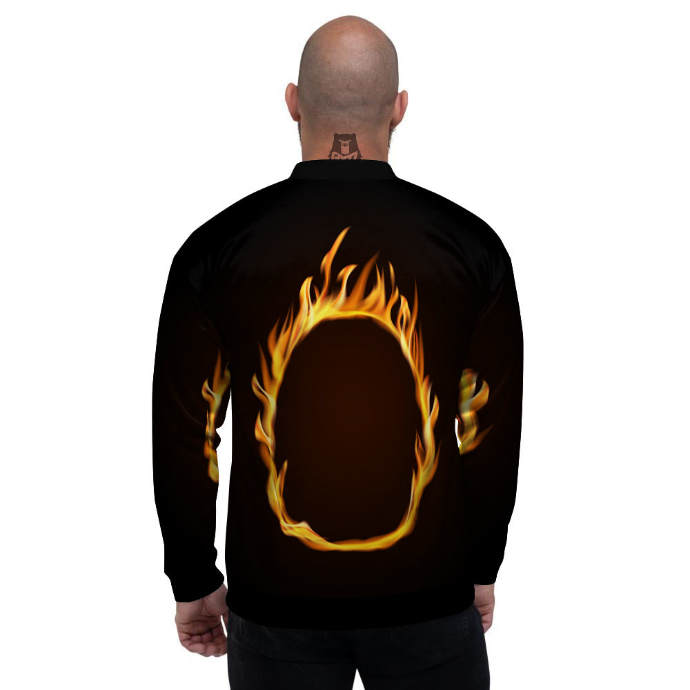 Hole Burning Print Men's Bomber Jacket-grizzshop