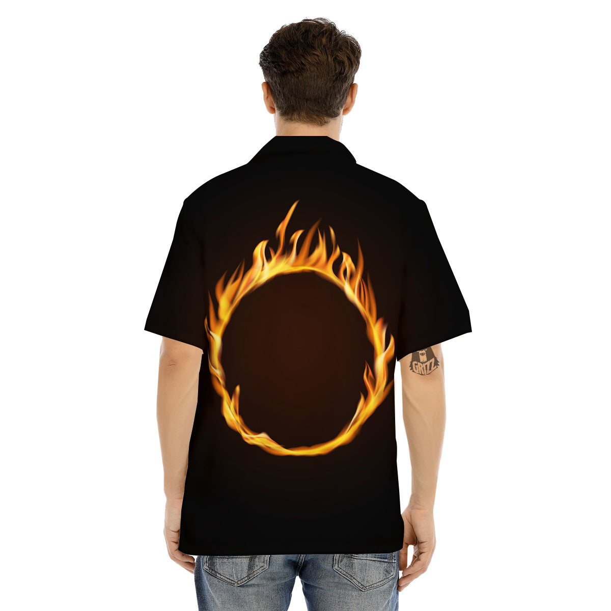 Hole Burning Print Men's Hawaiian Shirt-grizzshop