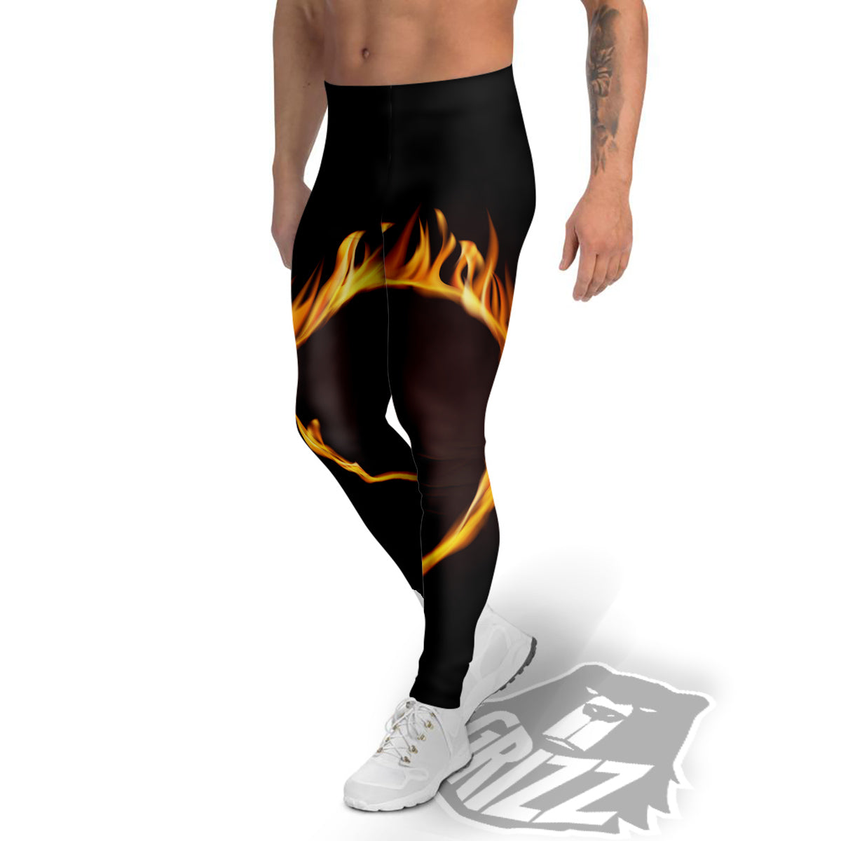 Hole Burning Print Men's Leggings-grizzshop