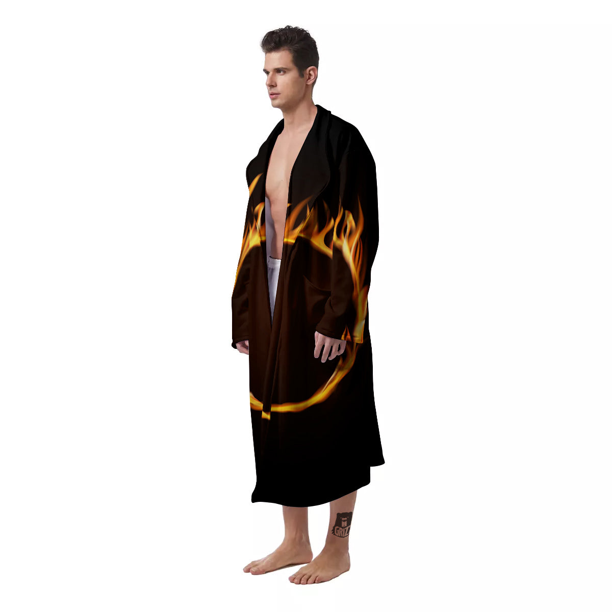 Hole Burning Print Men's Robe-grizzshop