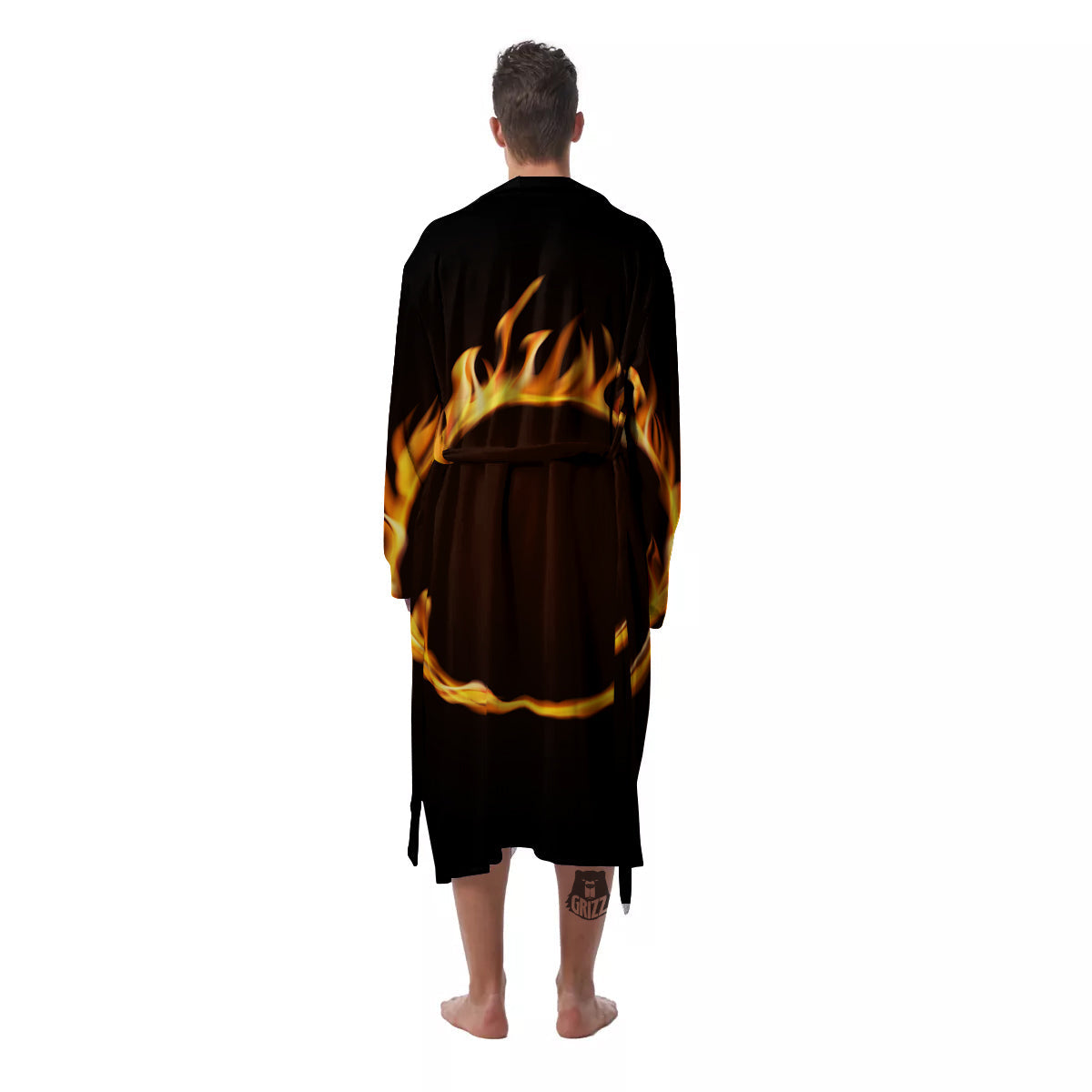 Hole Burning Print Men's Robe-grizzshop