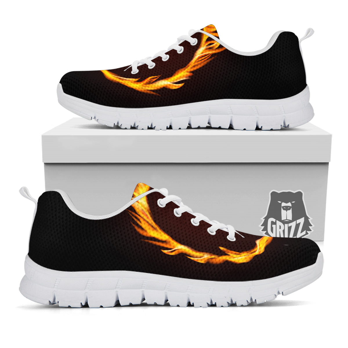 Hole Burning Print White Sneaker-grizzshop
