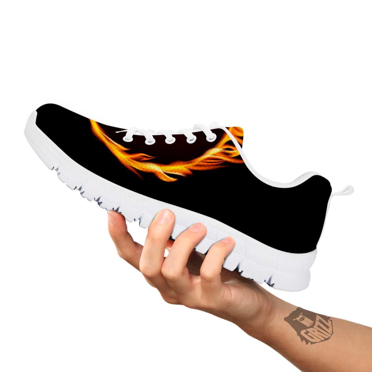 Hole Burning Print White Sneaker-grizzshop