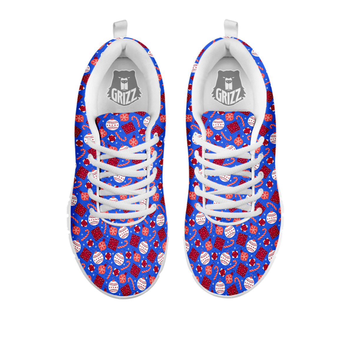 Holiday Elements Christmas Print Pattern White Sneaker-grizzshop