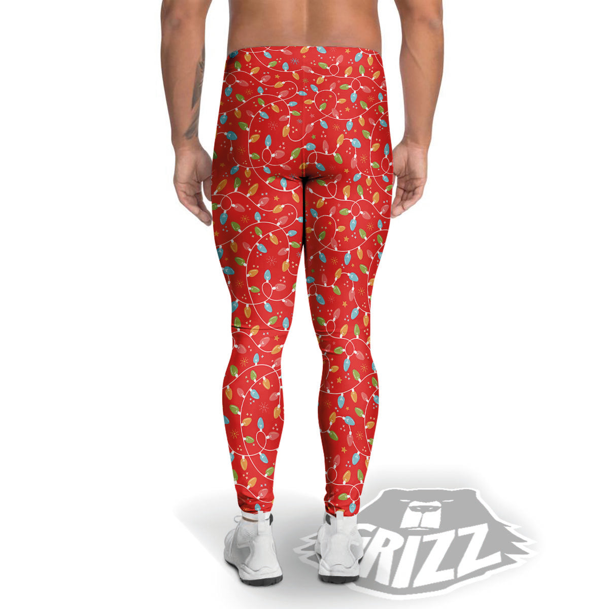 Holiday Lights Christmas Print Men's Leggings-grizzshop