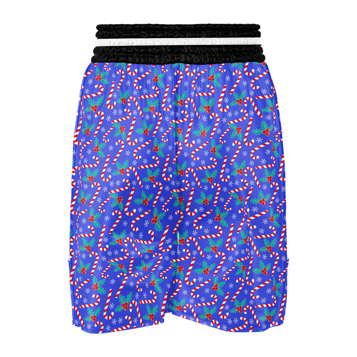 Holly Berry And Candy Cane Christmas Print Pattern Boxing Shorts-grizzshop