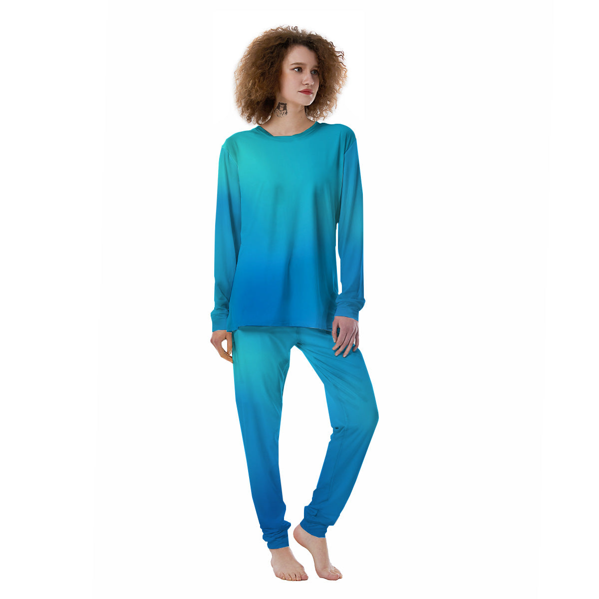 Holographic Blue Print Women's Pajamas-grizzshop