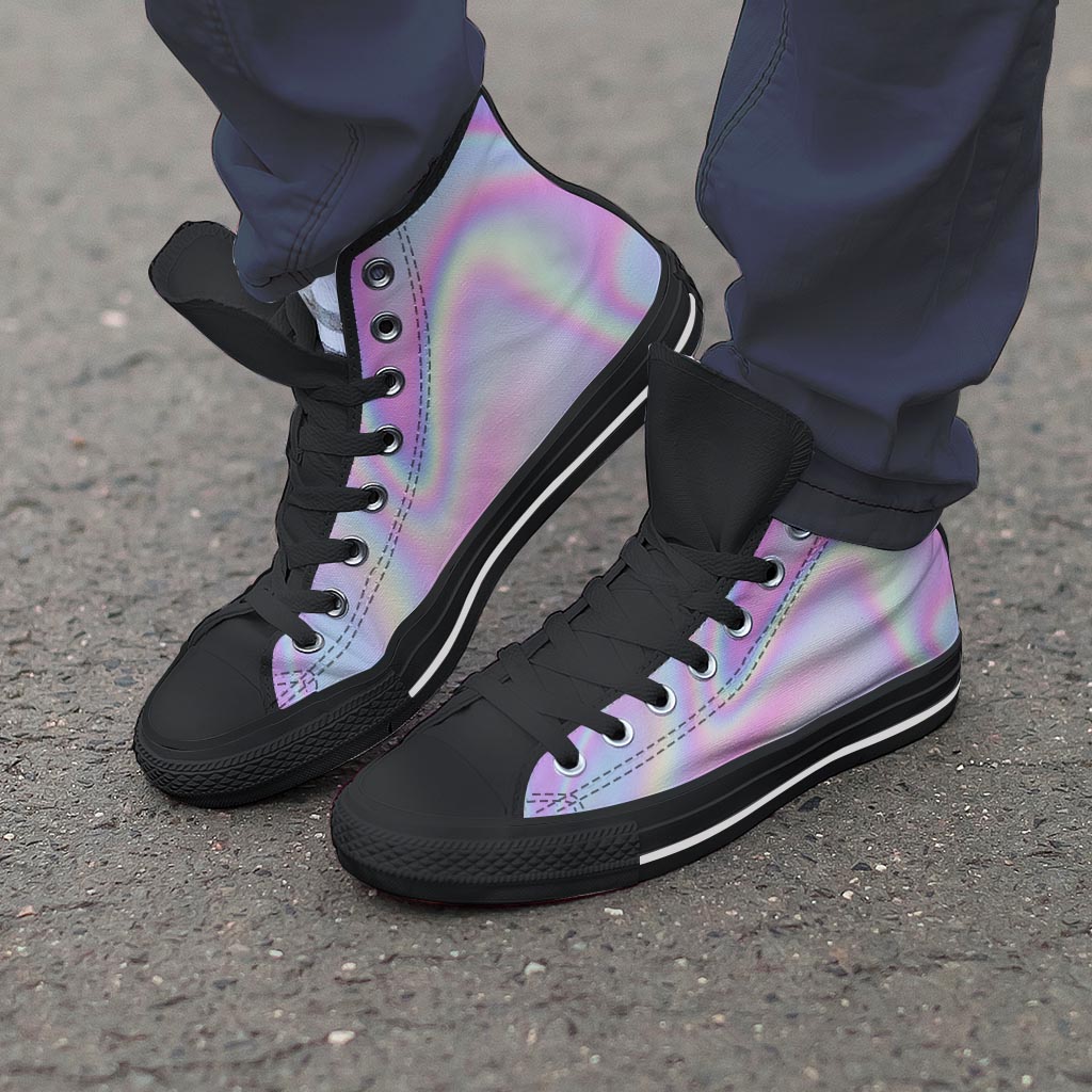 Holographic Men's High Top Shoes-grizzshop