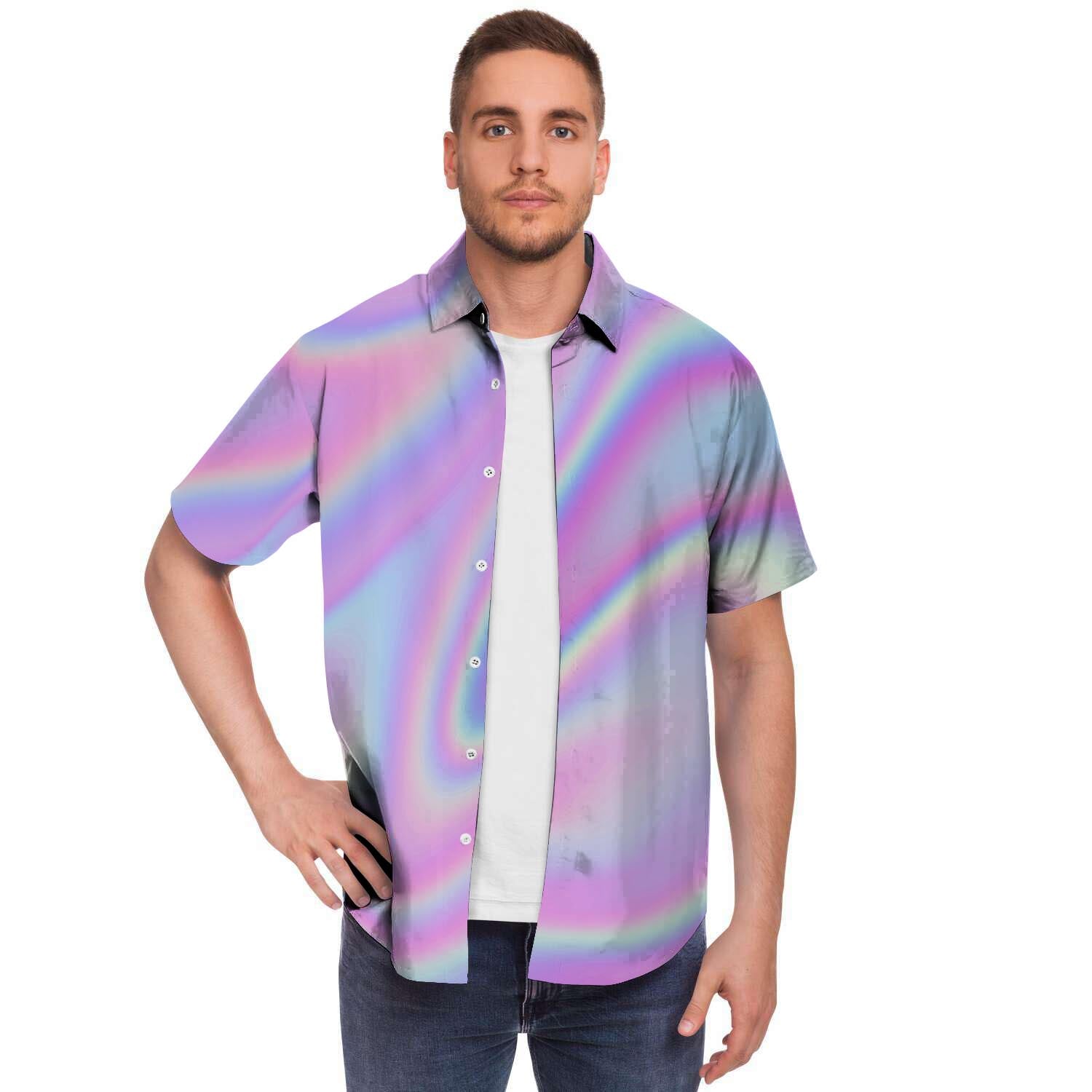 Holographic Men's Short Sleeve Shirt-grizzshop
