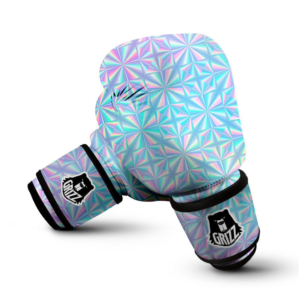 Holographic Paper Texture Print Boxing Gloves-grizzshop