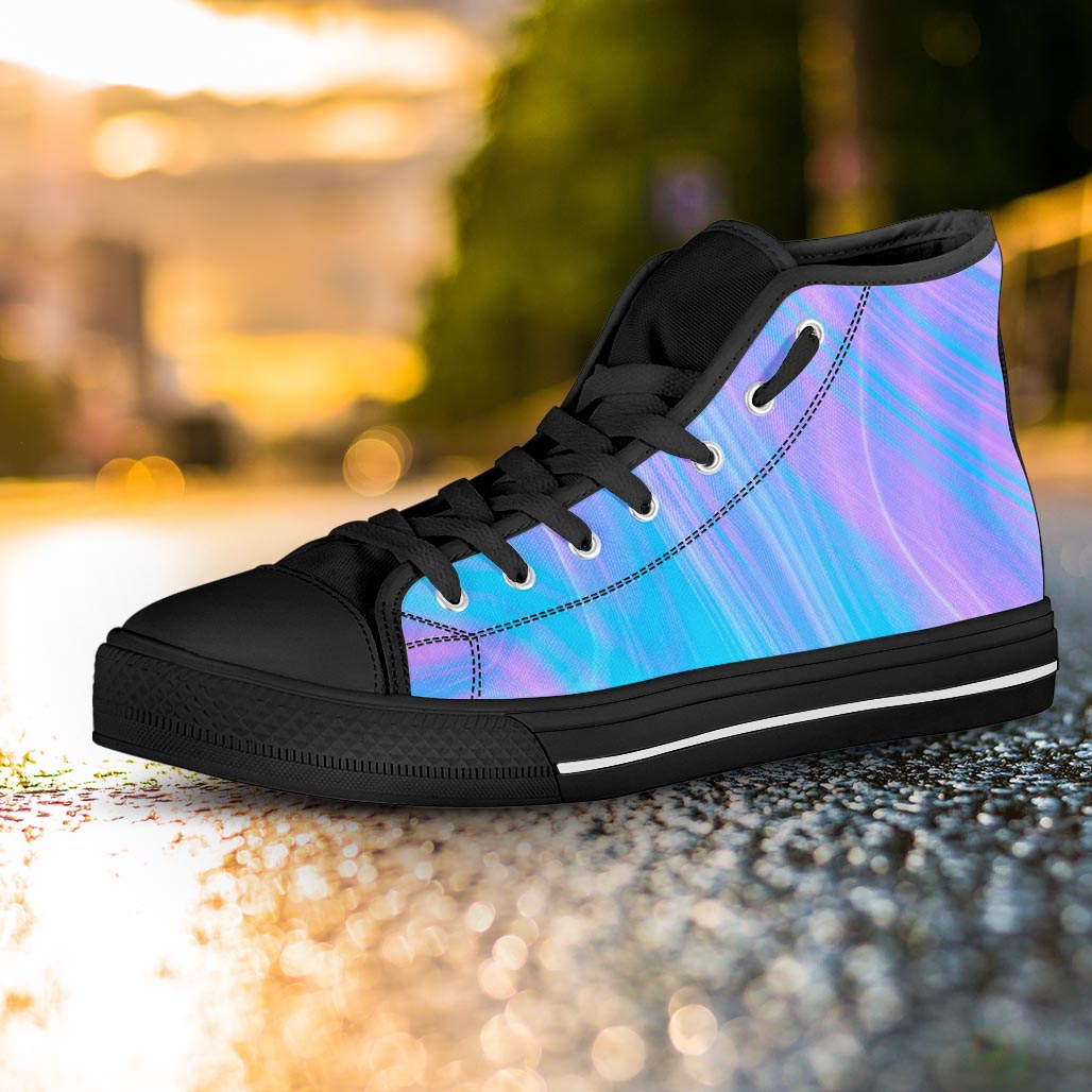 Holographic Print Women's High Top Shoes-grizzshop