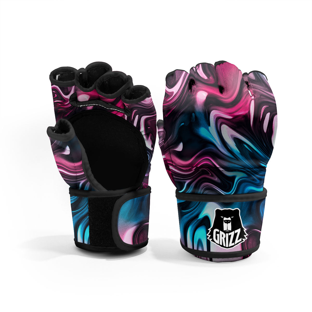 Holographic Psychedelic Print Pattern MMA Gloves-grizzshop