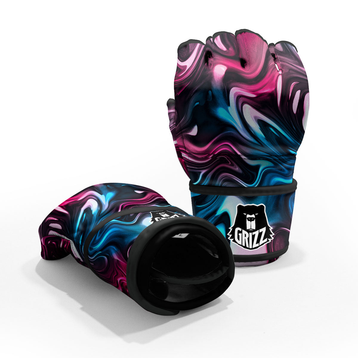 Holographic Psychedelic Print Pattern MMA Gloves-grizzshop