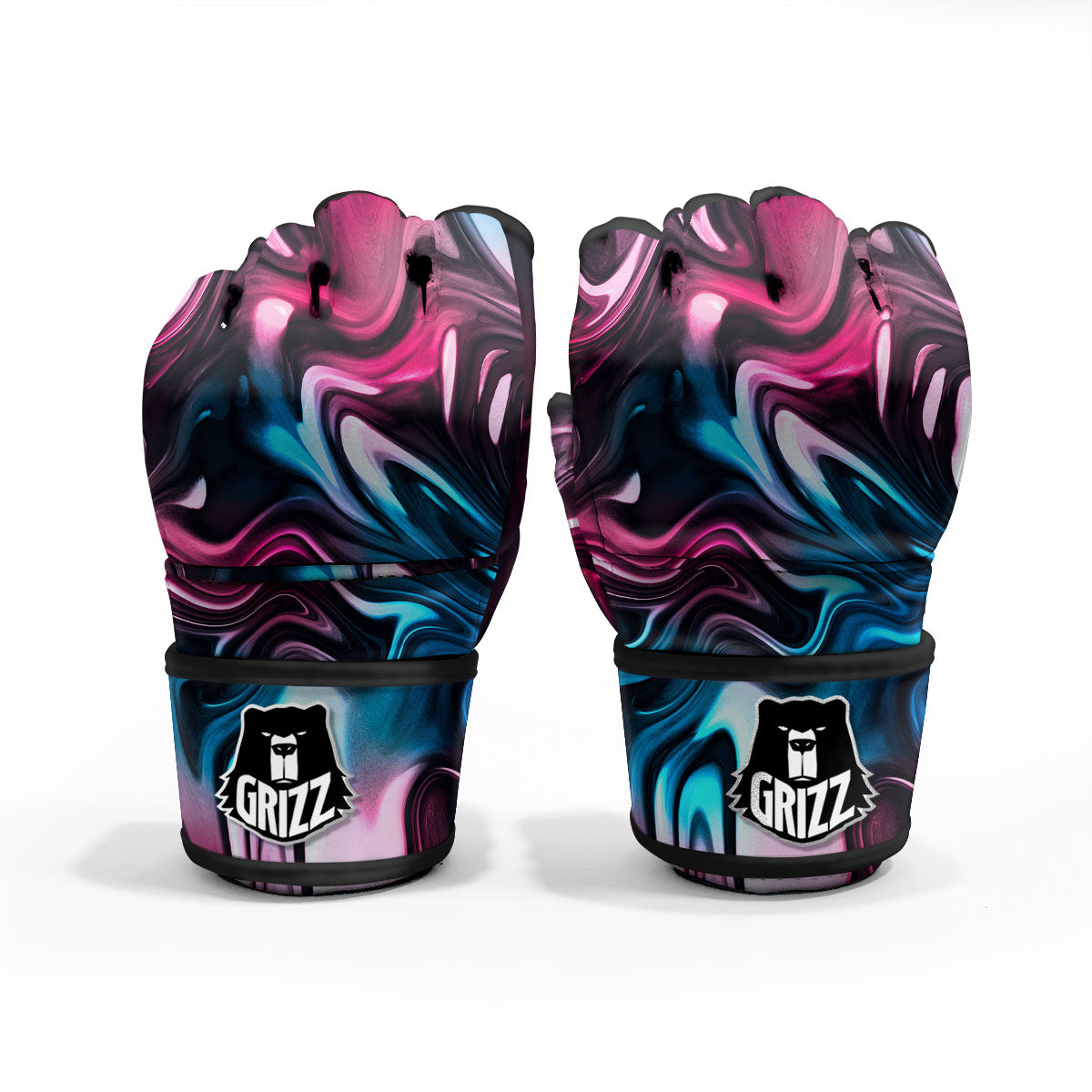 Holographic Psychedelic Print Pattern MMA Gloves-grizzshop