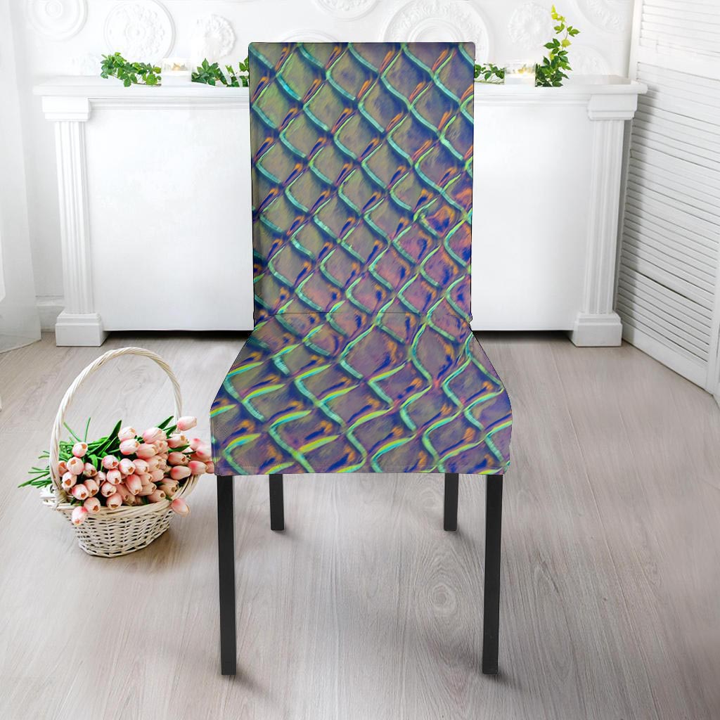 Holographic Snakeskin Print Chair Cover-grizzshop
