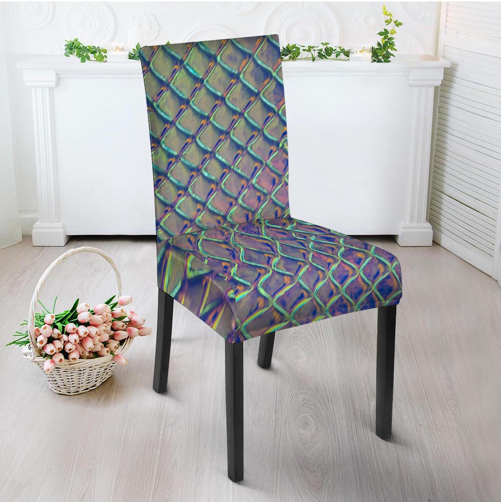 Holographic Snakeskin Print Chair Cover-grizzshop