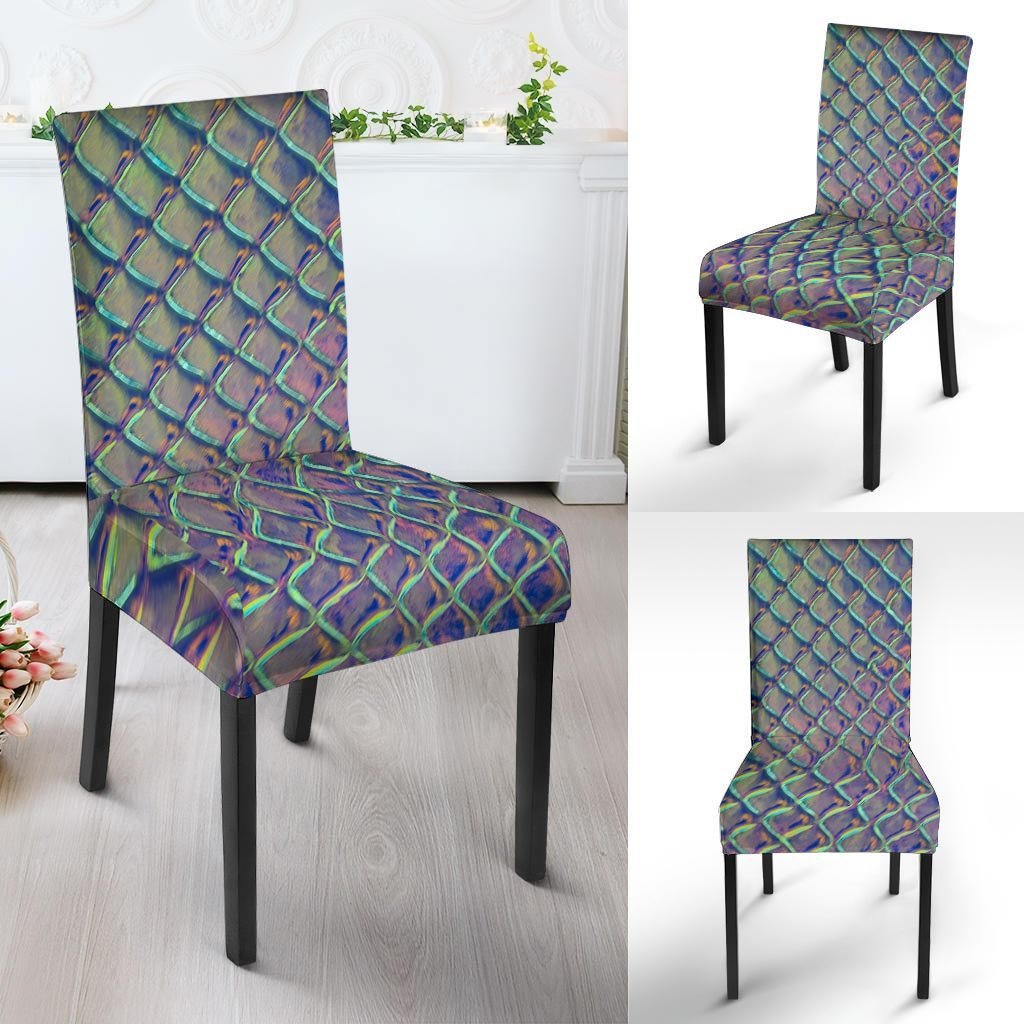 Holographic Snakeskin Print Chair Cover-grizzshop