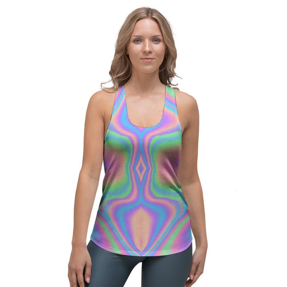 Holographic Trippy Women's Racerback Tank Top-grizzshop