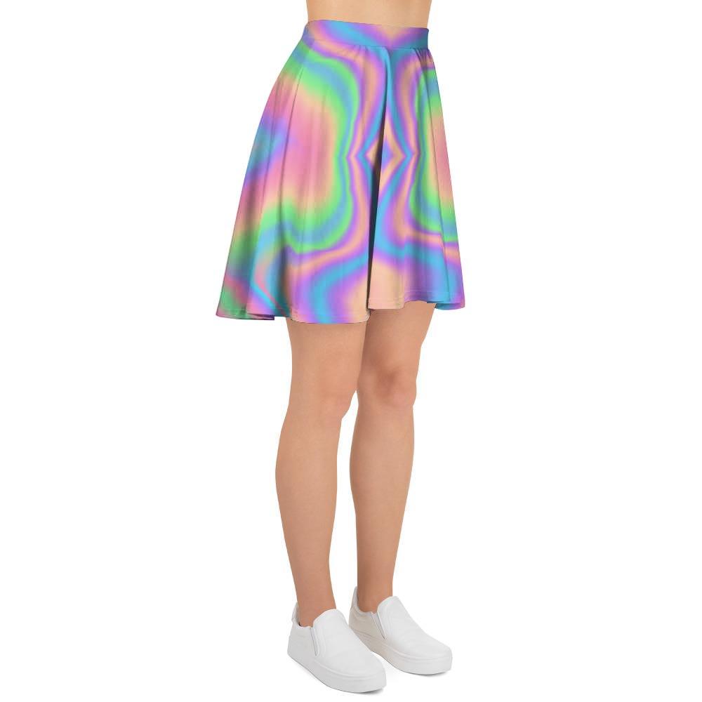 Holographic Trippy Women's Skirt-grizzshop