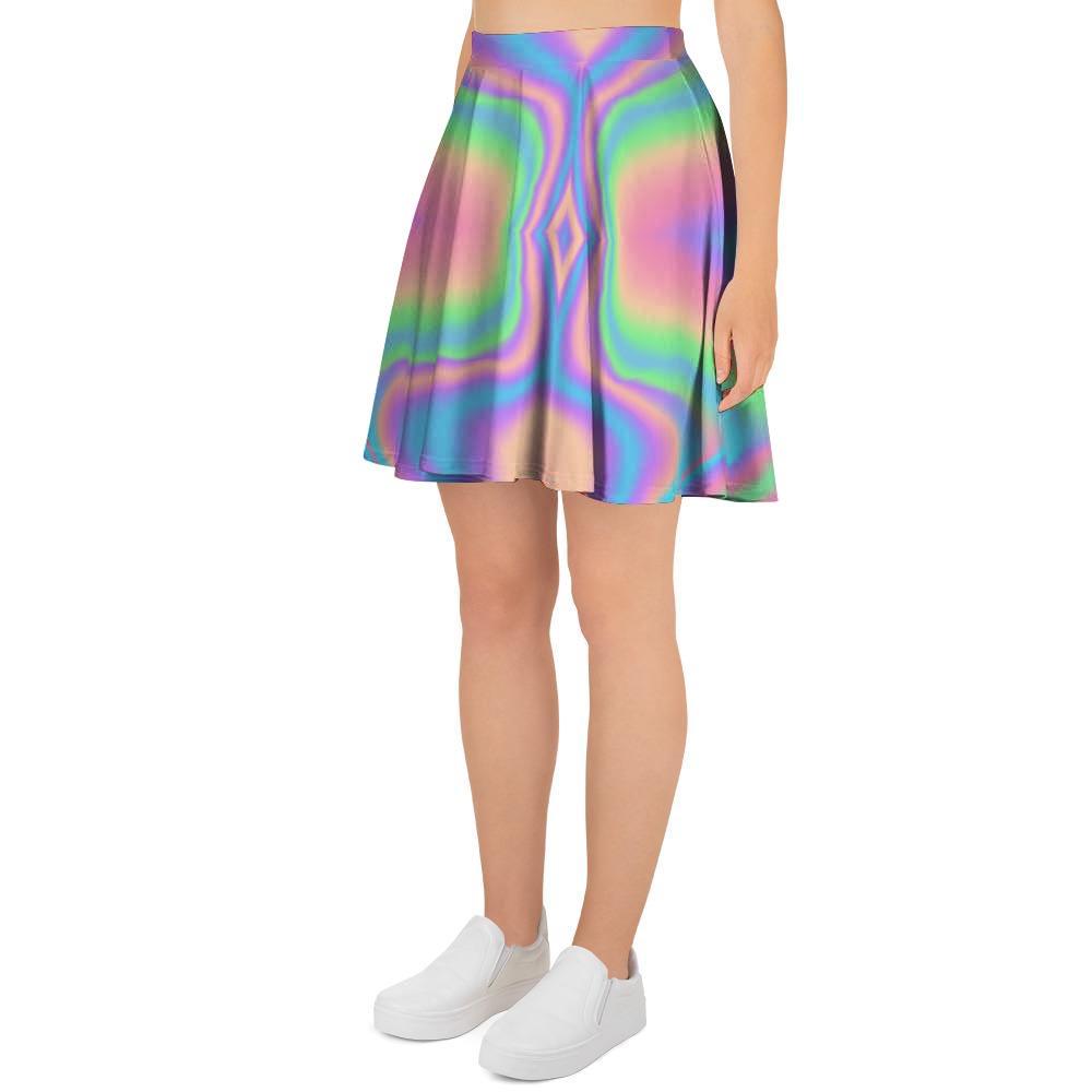 Holographic Trippy Women's Skirt-grizzshop
