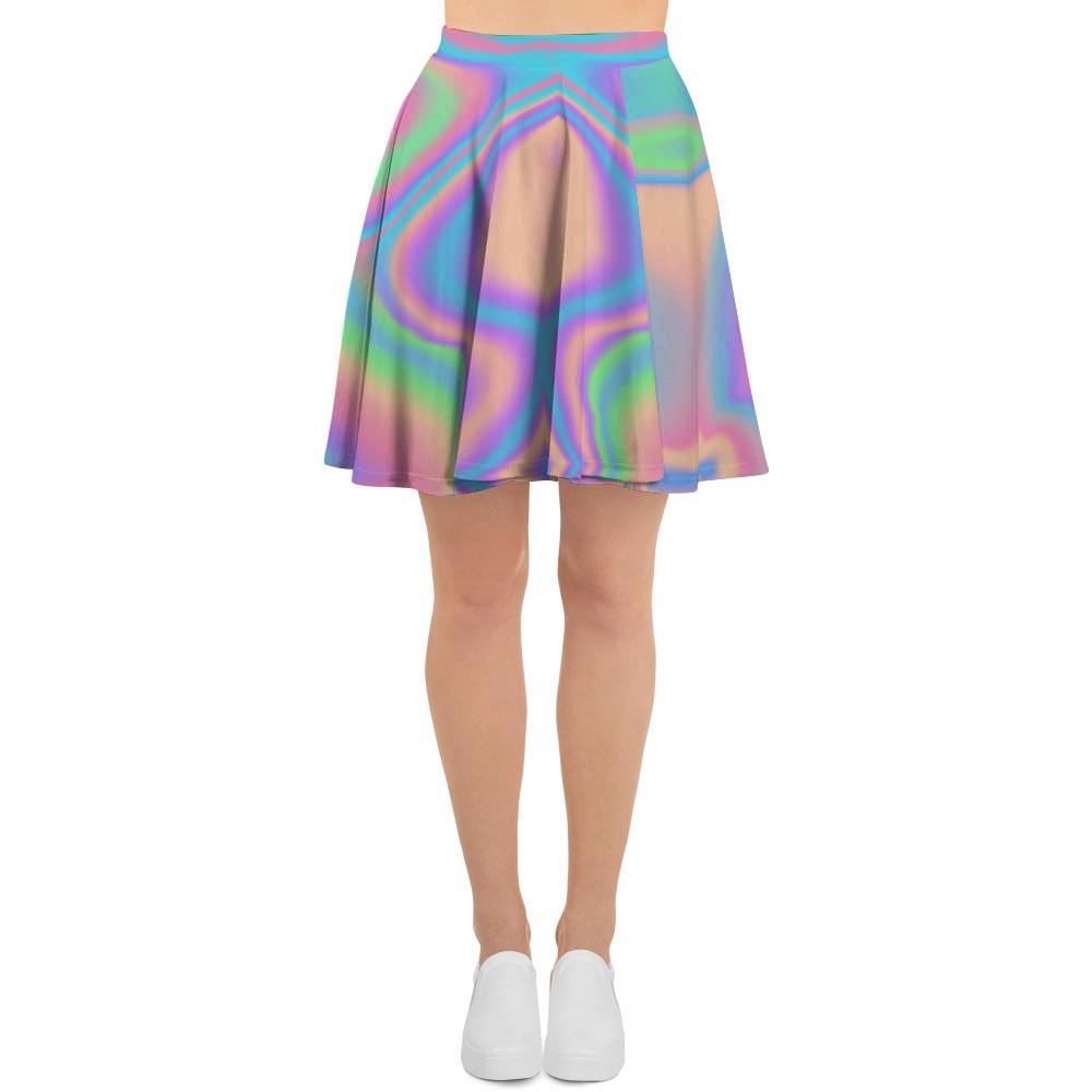 Holographic Trippy Women's Skirt-grizzshop