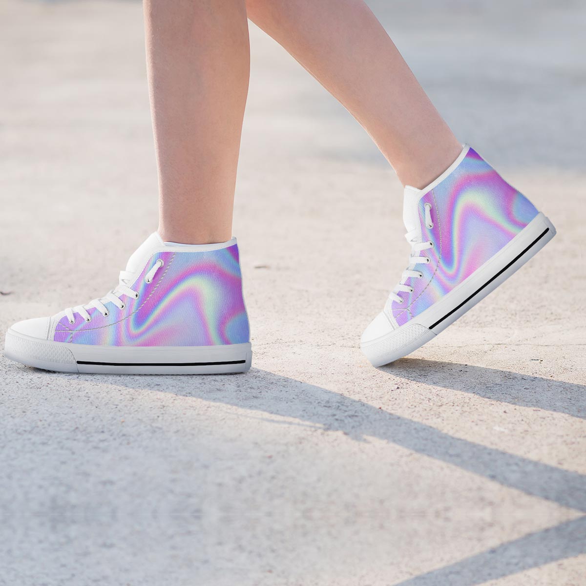Holographic Women's High Top Shoes-grizzshop