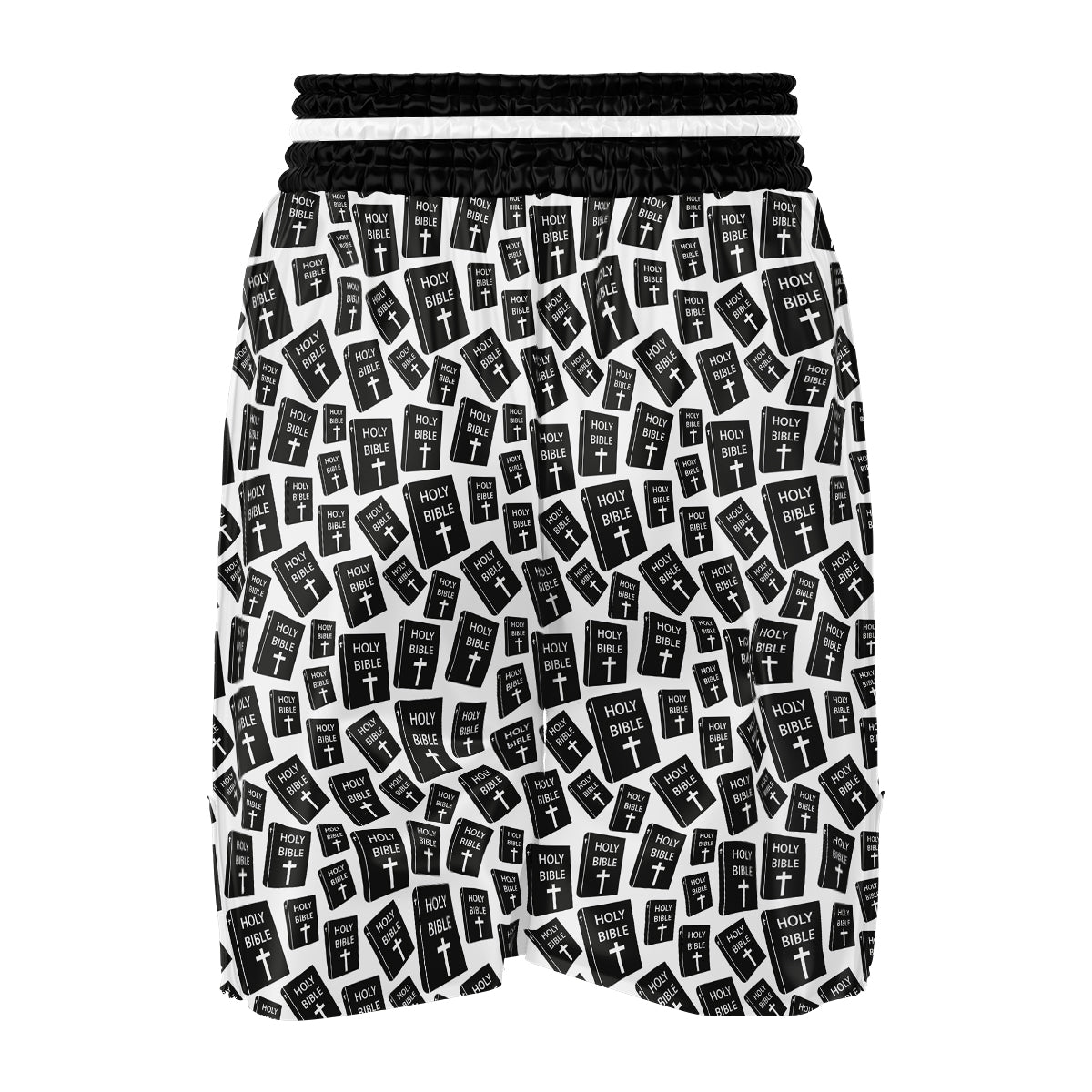 Holy Bible Christian Black Print Pattern Boxing Shorts-grizzshop