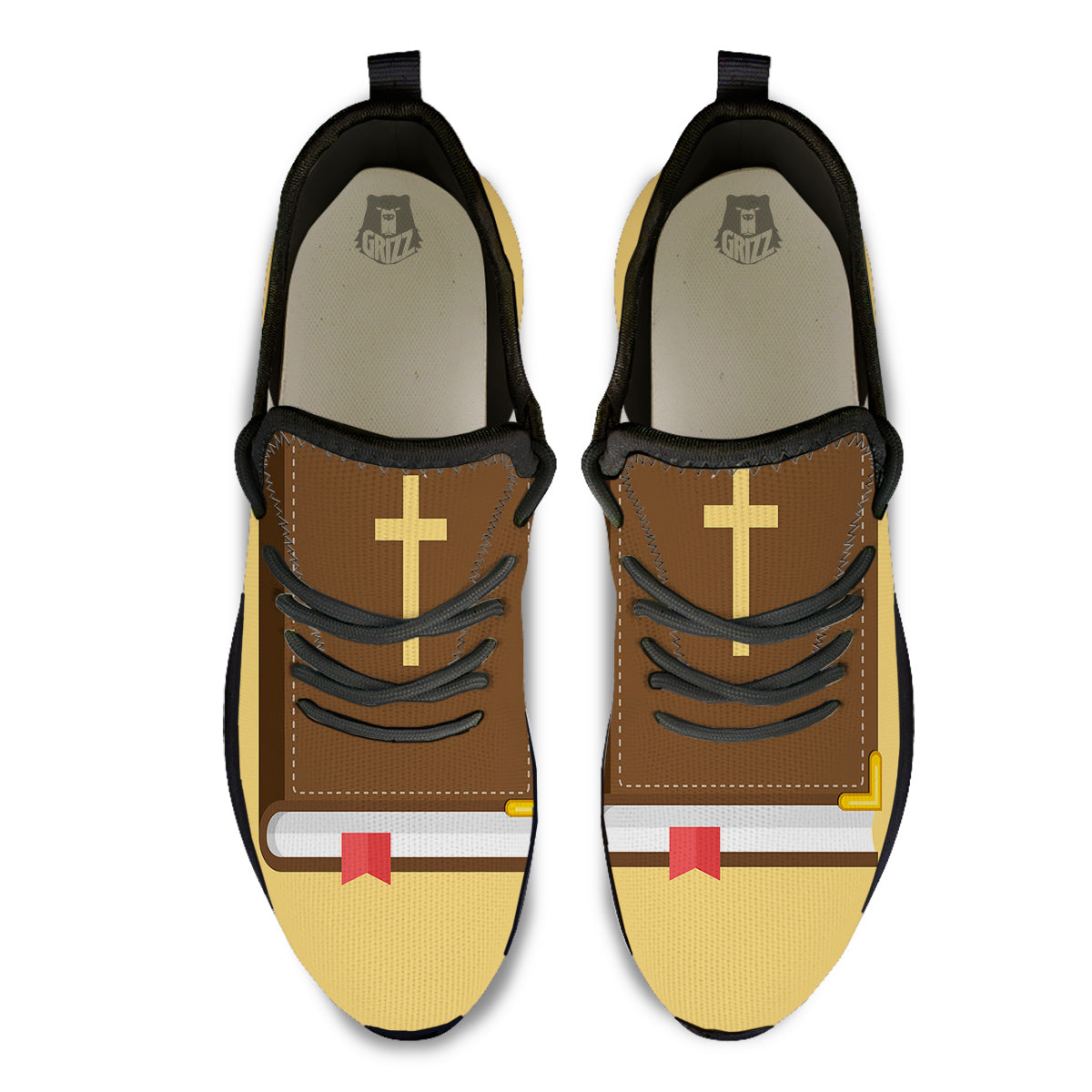 Holy Bible Christian Print Black Athletic Shoes-grizzshop