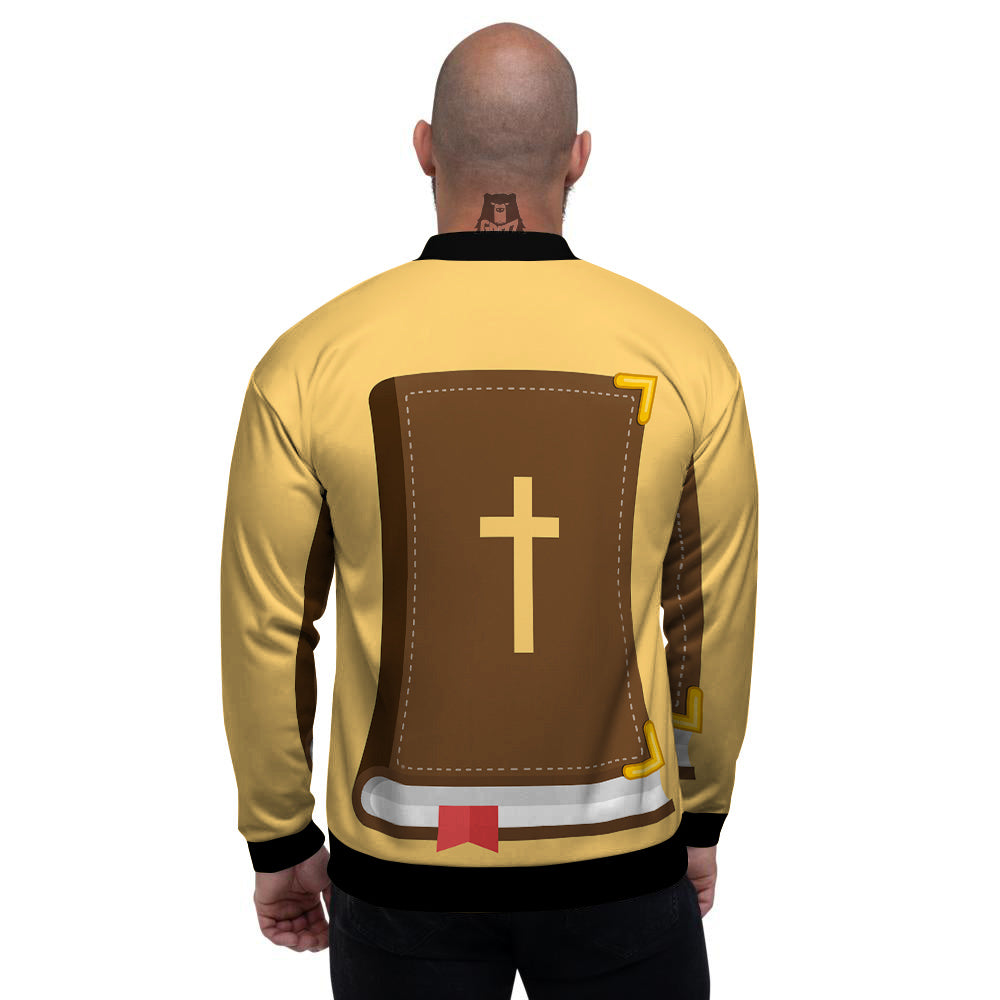 Holy Bible Christian Print Men's Bomber Jacket-grizzshop