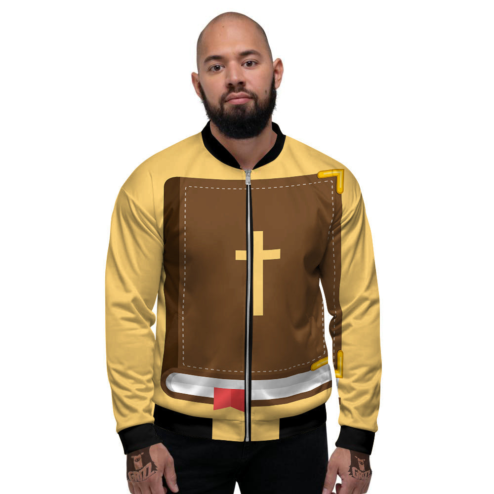 Holy Bible Christian Print Men's Bomber Jacket-grizzshop
