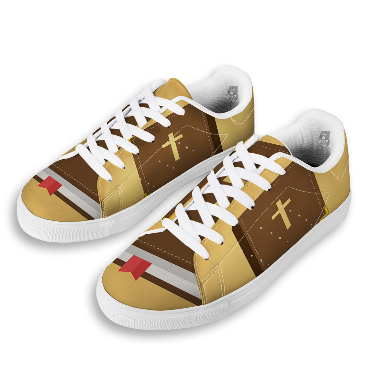 Holy Bible Christian Print White Low Top Sneakers-grizzshop