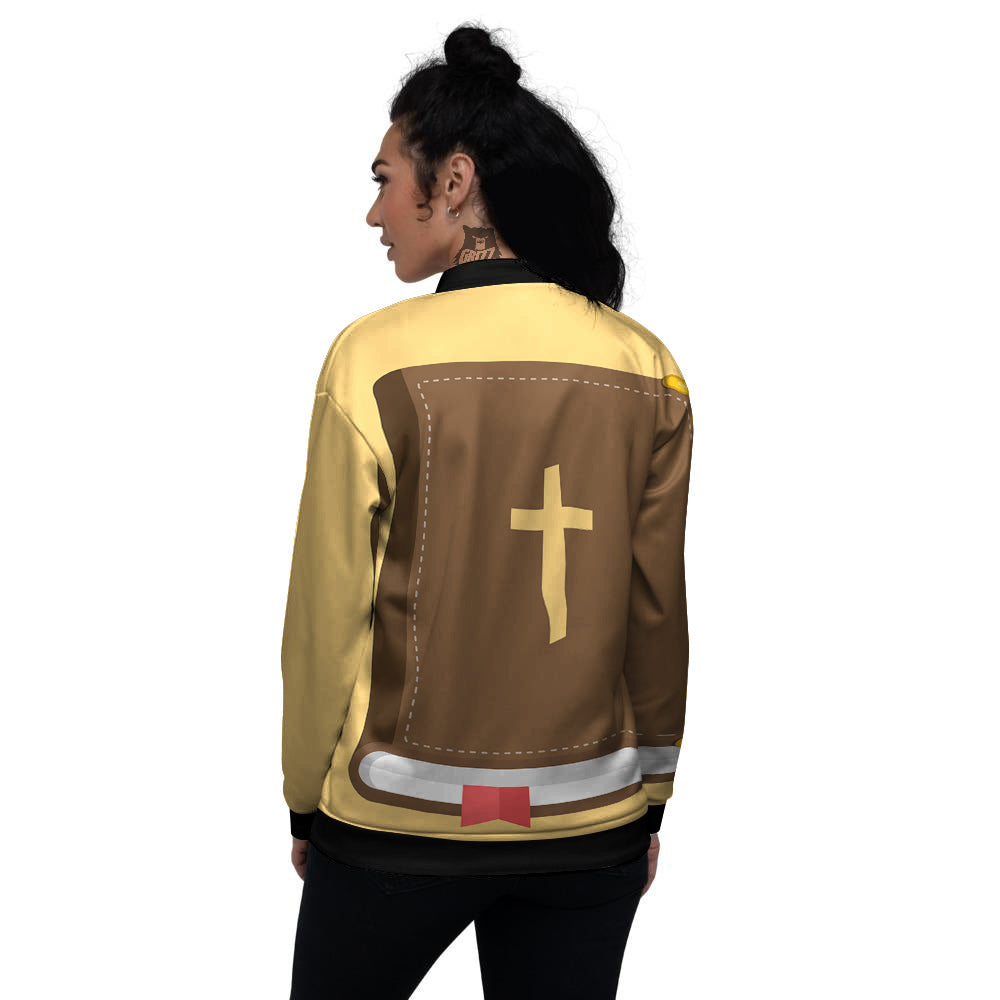 Holy Bible Christian Print Women's Bomber Jacket-grizzshop