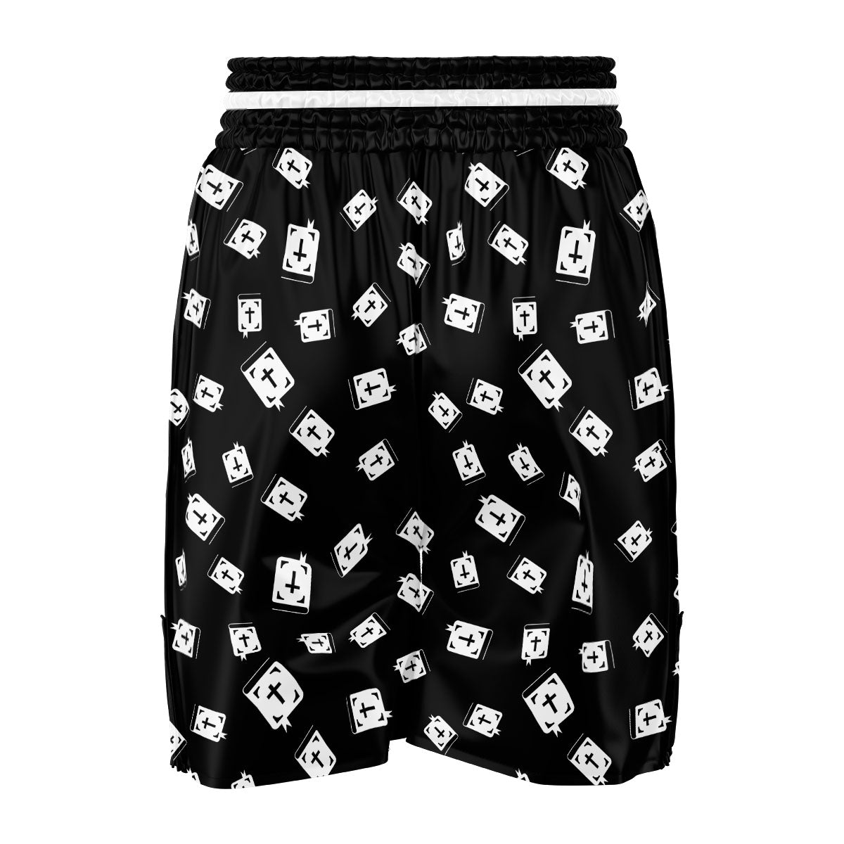 Holy Bible White And Black Print Pattern Boxing Shorts-grizzshop