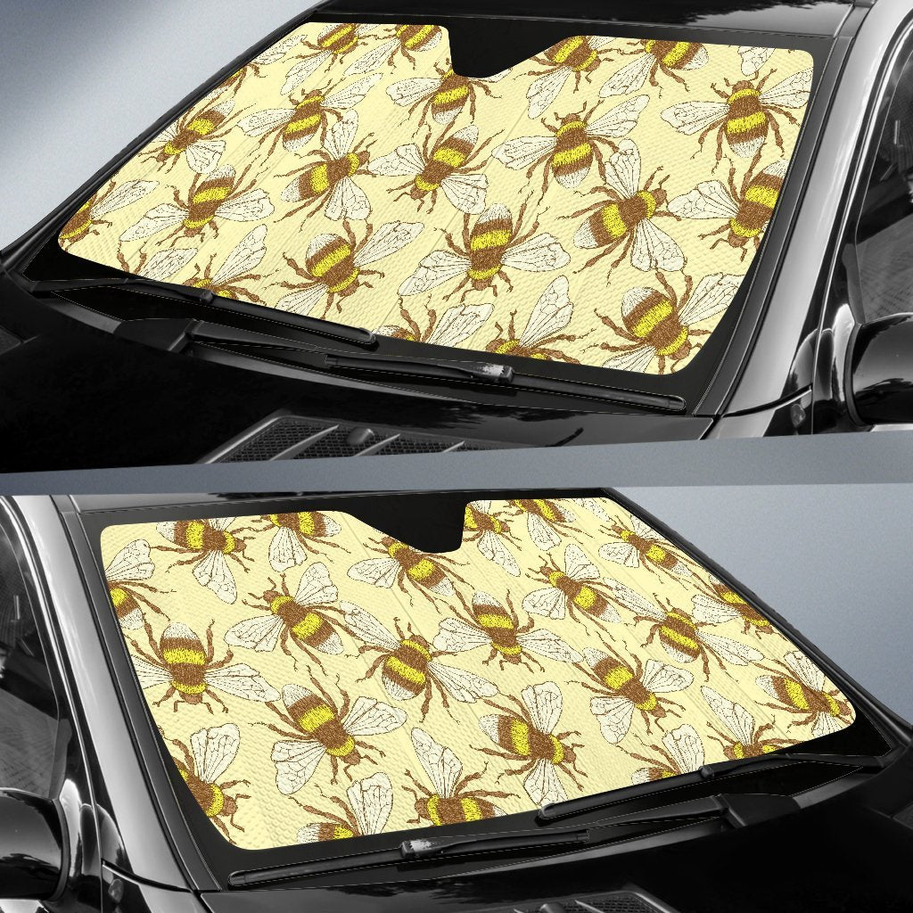 Honey Bee Gifts Pattern Print Car Sun Shade-grizzshop