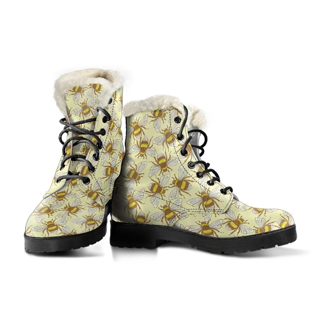 Honey Bee Gifts Pattern Print Comfy Winter Boots-grizzshop
