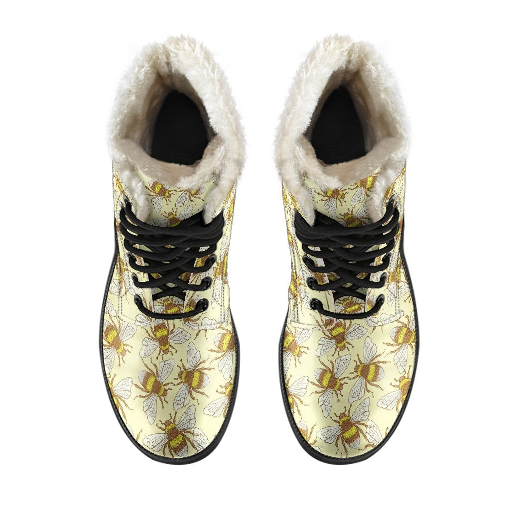 Honey Bee Gifts Pattern Print Comfy Winter Boots-grizzshop