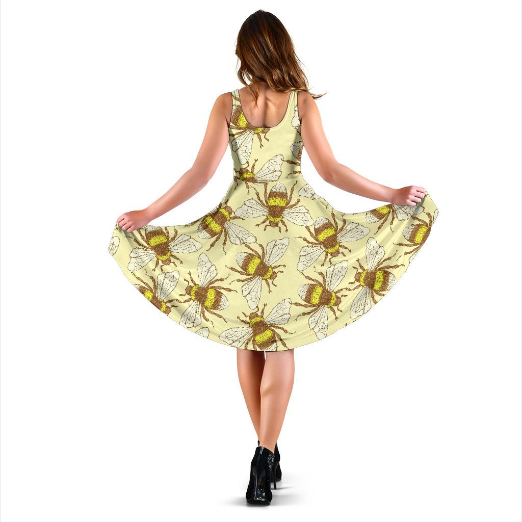 Honey Bee Gifts Pattern Print Dress-grizzshop