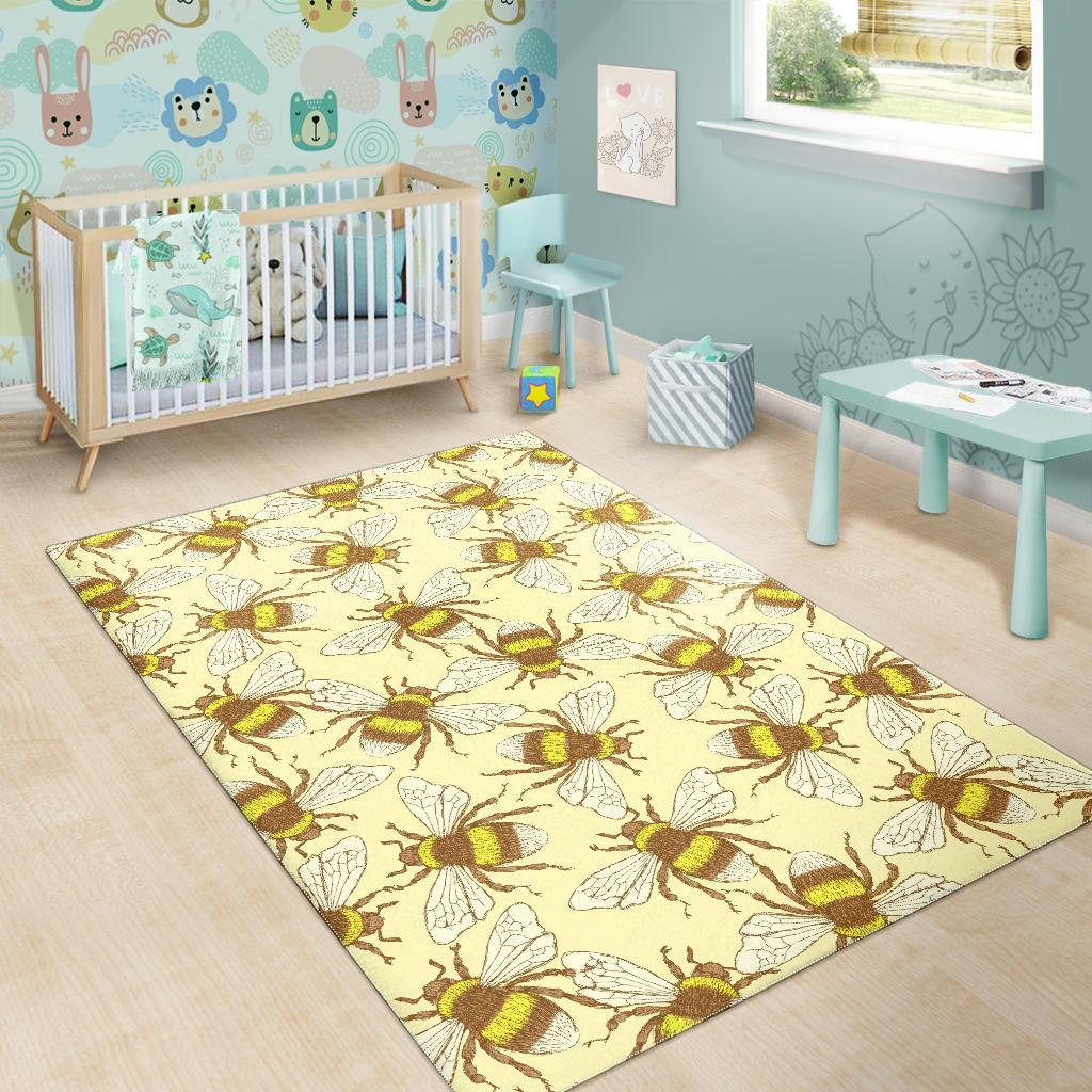 Honey Bee Gifts Pattern Print Floor Mat-grizzshop