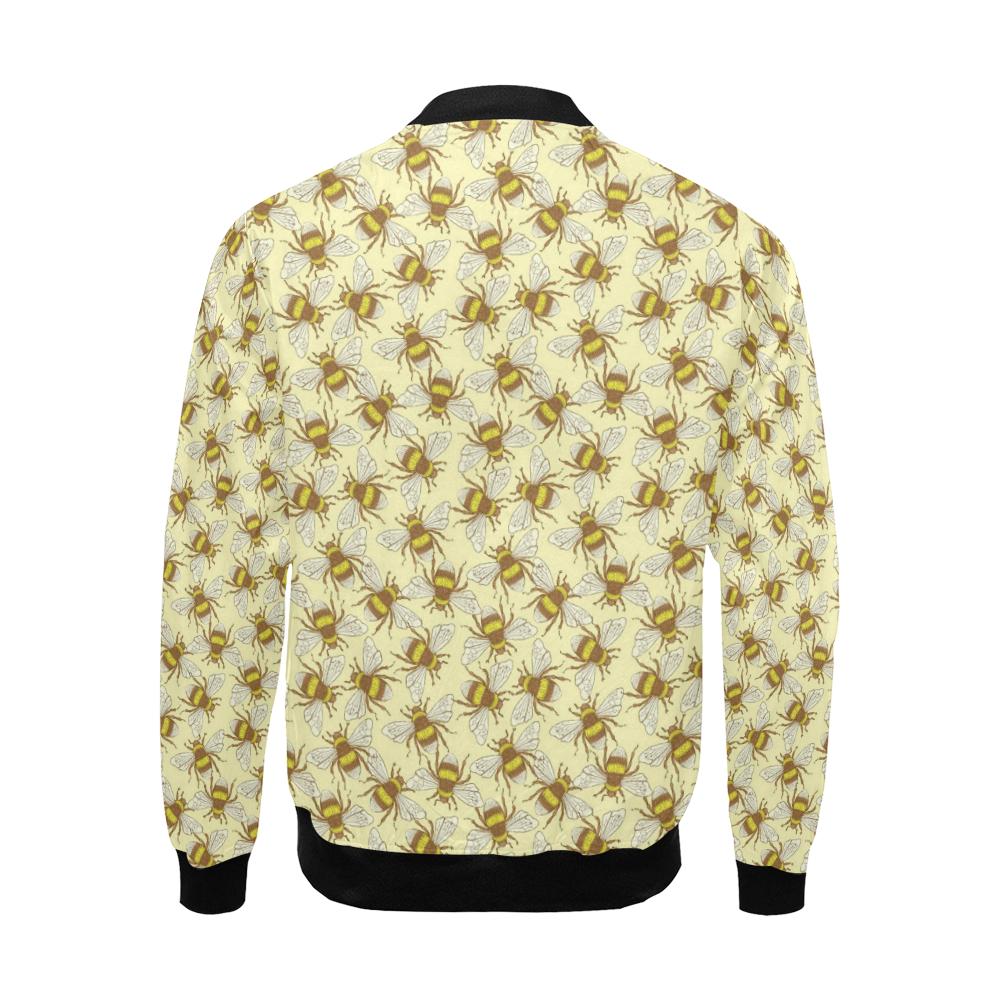 Honey Bee Gifts Pattern Print Men's Bomber Jacket-grizzshop