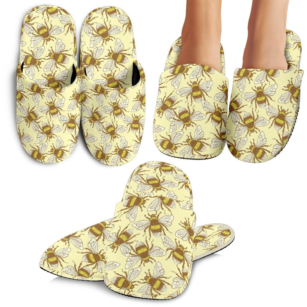 Honey Bee Gifts Pattern Print Premium Home Slippers-grizzshop