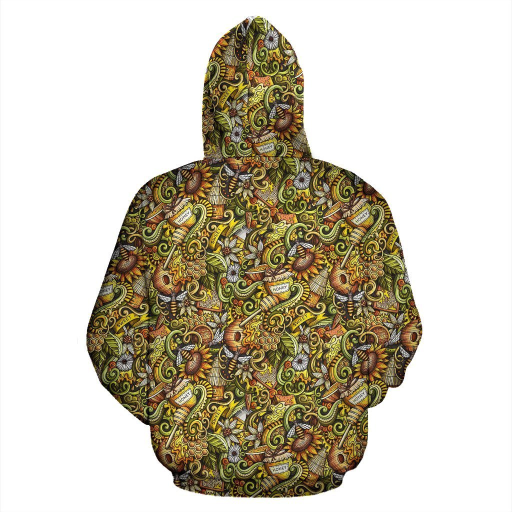 Honey Bee Psychedelic Gifts Pattern Print Women Men Pullover Hoodie-grizzshop