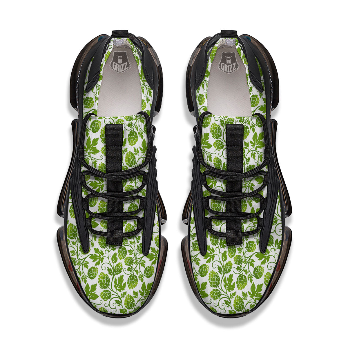 Hop Cone Cartoon Print Pattern Black Gym Shoes-grizzshop